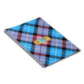 Personalisierter Monogramm Name Pink Blue Tartan K Notizblock (Rechte Seite)