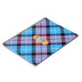 Personalisierter Monogramm Name Pink Blue Tartan K Notizblock (Linke Seite)