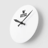 Personalisierter Monogramm-Name Runde Wanduhr (Winkel)