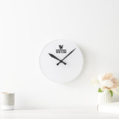 Personalisierter Monogramm-Name Runde Wanduhr (Zuhause)