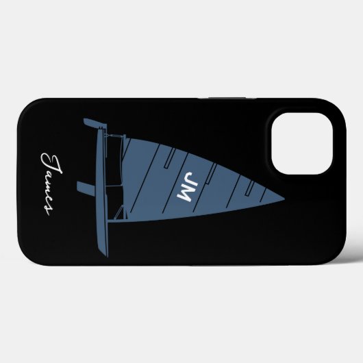 Personalisierter Monogramm Name Sailboat Racing Gr Case-Mate iPhone Hülle (Rückseite (Horizontal))