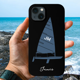 Personalisierter Monogramm Name Sailboat Racing Gr Case-Mate iPhone Hülle