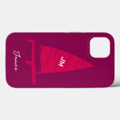 Personalisierter Monogramm Name Sailboat Racing Pi Case-Mate iPhone Hülle (Rückseite (Horizontal))