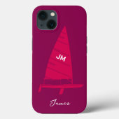 Personalisierter Monogramm Name Sailboat Racing Pi Case-Mate iPhone Hülle (Rückseite)