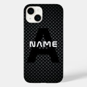 Personalisierter Monogramm Name Schwarz-Weiß-Textu Case-Mate iPhone Hülle (Rückseite)
