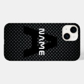Personalisierter Monogramm Name Schwarz-Weiß-Textu Case-Mate iPhone Hülle (Rückseite (Horizontal))