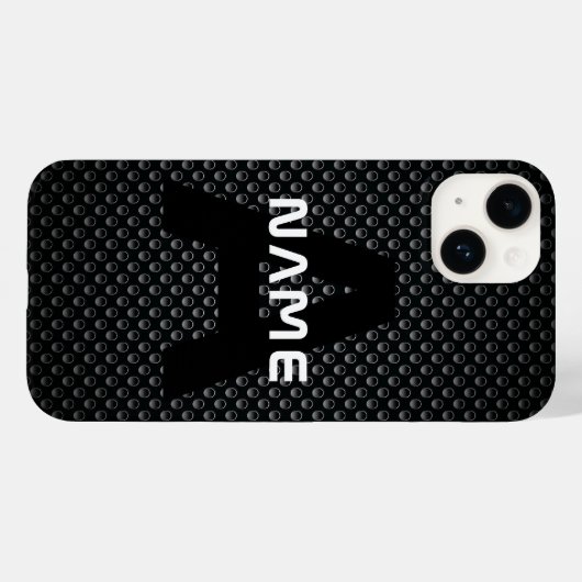 Personalisierter Monogramm Name Schwarz-Weiß-Textu Case-Mate iPhone Hülle (Rückseite (Horizontal))