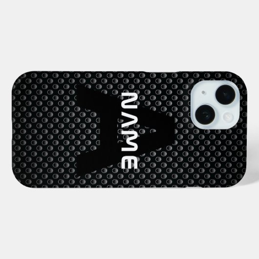 Personalisierter Monogramm Name Schwarz-Weiß-Textu Case-Mate iPhone Hülle (Rückseite (Horizontal))