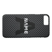 Personalisierter Monogramm Name Schwarz-Weiß-Textu Case-Mate iPhone Hülle (Rückseite (Horizontal))