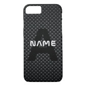 Personalisierter Monogramm Name Schwarz-Weiß-Textu Case-Mate iPhone Hülle (Rückseite)