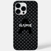 Personalisierter Monogramm Name Schwarz-Weiß-Textu Case-Mate iPhone Hülle (Rückseite)