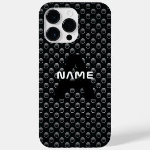 Personalisierter Monogramm Name Schwarz-Weiß-Textu Case-Mate iPhone 14 Pro Max Hülle