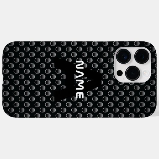 Personalisierter Monogramm Name Schwarz-Weiß-Textu Case-Mate iPhone Hülle (Rückseite (Horizontal))
