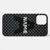 Personalisierter Monogramm Name Schwarz-Weiß-Textu Case-Mate iPhone Hülle (Rückseite (Horizontal))