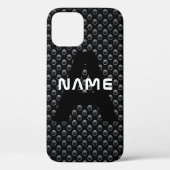 Personalisierter Monogramm Name Schwarz-Weiß-Textu Case-Mate iPhone Hülle (Rückseite)
