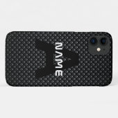 Personalisierter Monogramm Name Schwarz-Weiß-Textu Case-Mate iPhone Hülle (Rückseite (Horizontal))