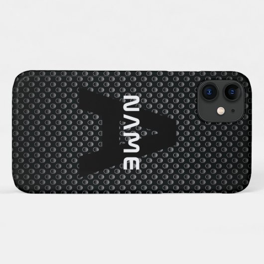 Personalisierter Monogramm Name Schwarz-Weiß-Textu Case-Mate iPhone Hülle (Rückseite (Horizontal))