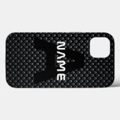 Personalisierter Monogramm Name Schwarz-Weiß-Textu Case-Mate iPhone Hülle (Rückseite (Horizontal))