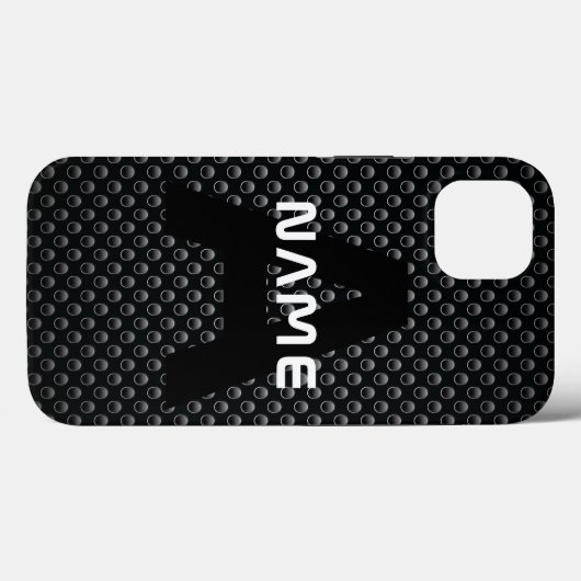 Personalisierter Monogramm Name Schwarz-Weiß-Textu Case-Mate iPhone Hülle (Rückseite (Horizontal))