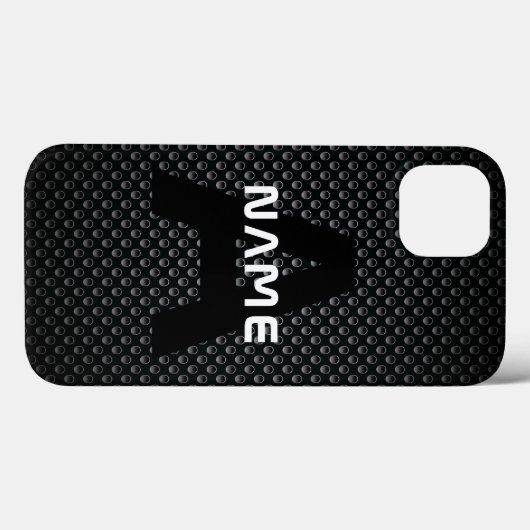 Personalisierter Monogramm Name Schwarz-Weiß-Textu Case-Mate iPhone Hülle (Rückseite (Horizontal))