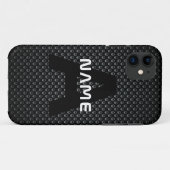 Personalisierter Monogramm Name Schwarz-Weiß-Textu Case-Mate iPhone Hülle (Rückseite (Horizontal))