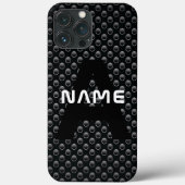 Personalisierter Monogramm Name Schwarz-Weiß-Textu Case-Mate iPhone Hülle (Rückseite)