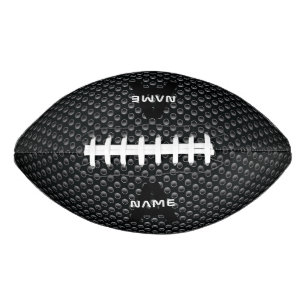 Personalisierter Monogramm Name Schwarz-Weiß-Textu Football