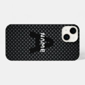 Personalisierter Monogramm Name Schwarz-Weiß-Textu iPhone Hülle (Rückseite (Horizontal))