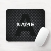 Personalisierter Monogramm Name Schwarz-Weiß-Textu Mousepad (Mit Mouse)