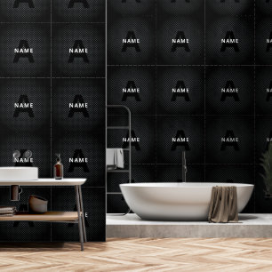 Personalisierter Monogramm Name Schwarz-Weiß-Textu Tapete