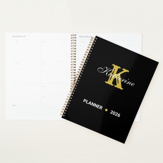 Personalisierter Monogramm-Name und Initialien-Pla Planer (Anzeige)