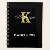 Personalisierter Monogramm-Name und Initialien-Pla Planer (Vorderseite)