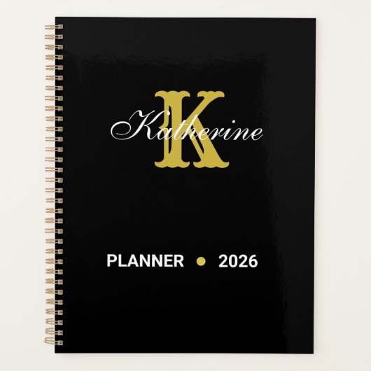 Personalisierter Monogramm-Name und Initialien-Pla Planer (Vorderseite)