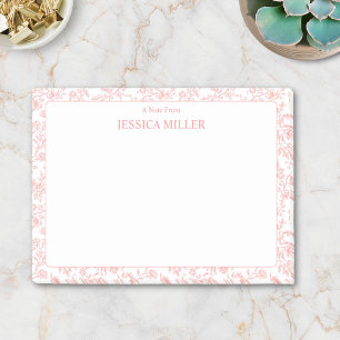 Personalisierter Monogramm-Name Vintage-Blume Flor Post-it Klebezettel