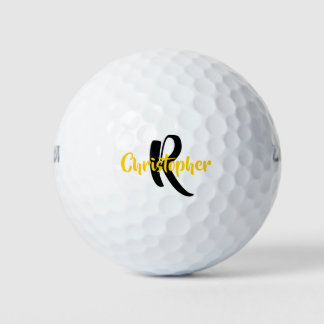 Personalisierter Monogramm Name weiß Golfball