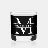 Personalisierter Monogramm-Name Whiskyglas (Rückseite)
