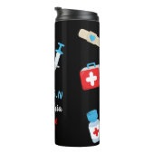 Personalisierter Monogramm Nurgram Art Design Funn Thermosbecher (Nach rechts gedreht)