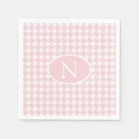 Personalisierter Monogramm Pink-Hahnentrittmuster-