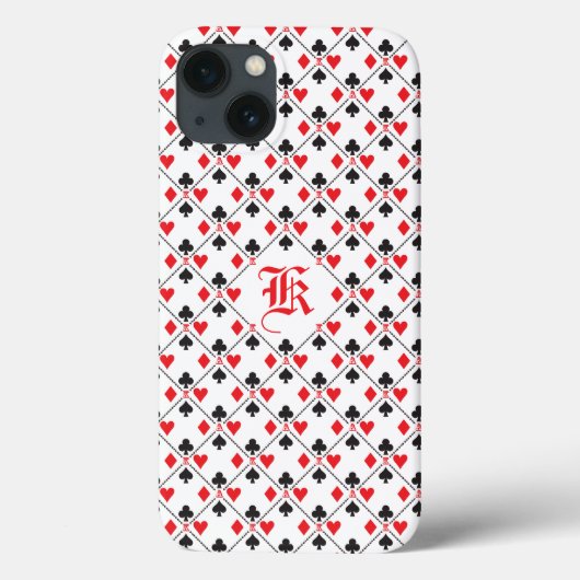 Personalisierter Monogramm-Poker Kartenspielen Anz Case-Mate iPhone Hülle (Rückseite)