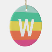 Personalisierter Monogramm-Rainbow-Sherbet-Farbblo Keramik Ornament (Rechts)