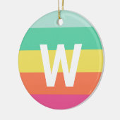 Personalisierter Monogramm-Rainbow-Sherbet-Farbblo Keramik Ornament (Links)