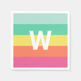 Personalisierter Monogramm-Rainbow-Sherbet-Farbblo Serviette