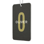 Personalisierter Monogramm Schwarzer Goldname Autolufterfrischer (Links)