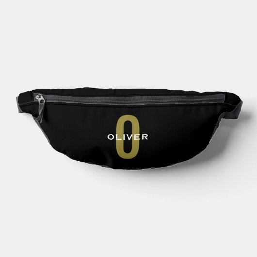 Personalisierter Monogramm Schwarzer Goldname Bauchtasche (Ablage )