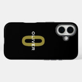Personalisierter Monogramm Schwarzer Goldname Case-Mate iPhone Hülle (Rückseite (Horizontal))