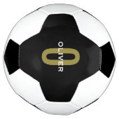 Personalisierter Monogramm Schwarzer Goldname Fußball (Gedreht)