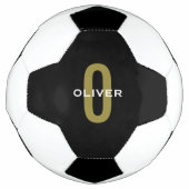 Personalisierter Monogramm Schwarzer Goldname Fußball (Vorderseite)