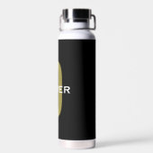 Personalisierter Monogramm Schwarzer Goldname Trinkflasche (Rückseite)