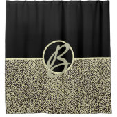 Personalisierter Monogramm-Schwarzer Leopard Duschvorhang (Vorderseite)