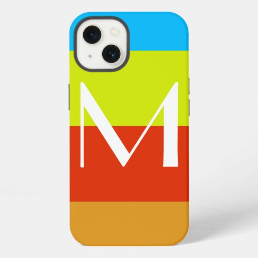 Personalisierter Monogramm Sommer Spaß iPhone Hülle (Rückseite)